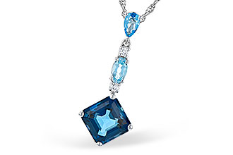 E328-12039: NECK 2.95 TW BLUE TOPAZ 3.00 TGW