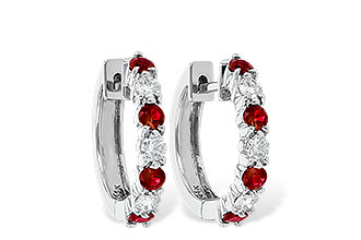 L056-30202: EARRINGS .64 RUBY 1.05 TGW